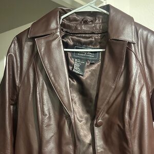 Jones New York Women's Chocolate Leather Jacket